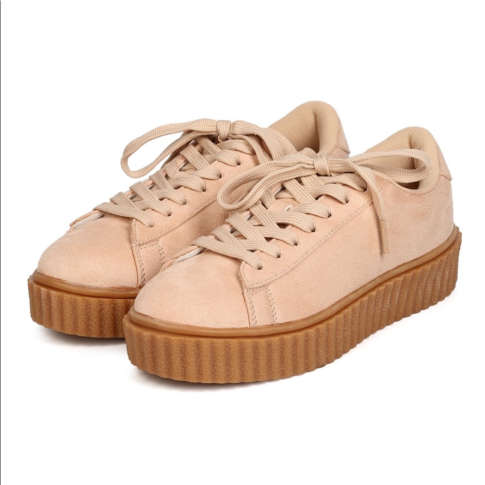 Misbehave Nude Platform Sneakers